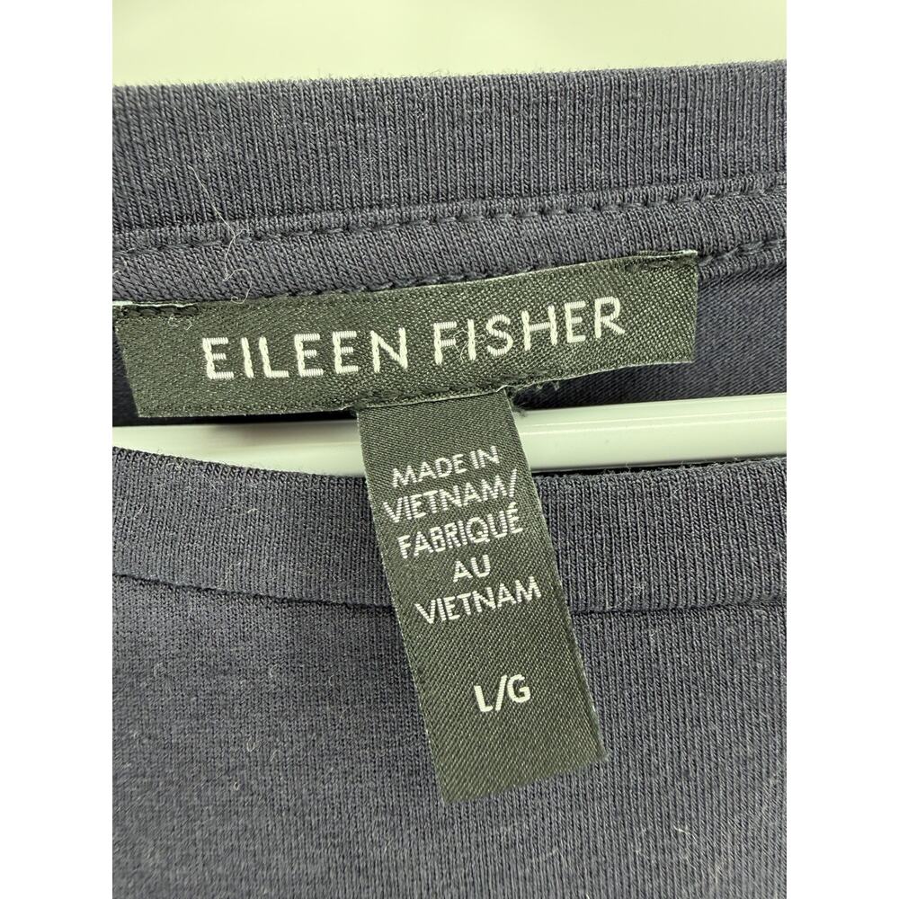 Eileen Fisher Womens Blue Long-Sleeve Crewneck Jersey Tunic Side Slit Size Large - Picture 4 of 8